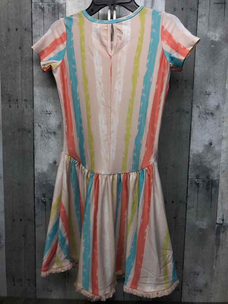 Size 8/10 Pink Striped Dot Dot Smile Dress