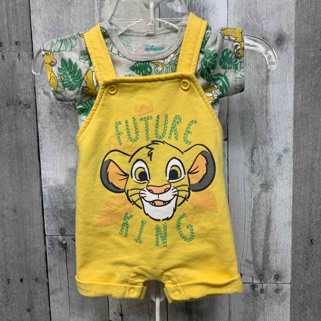 Size Newborn Gray/Yellow Disney Shirt/Shorts