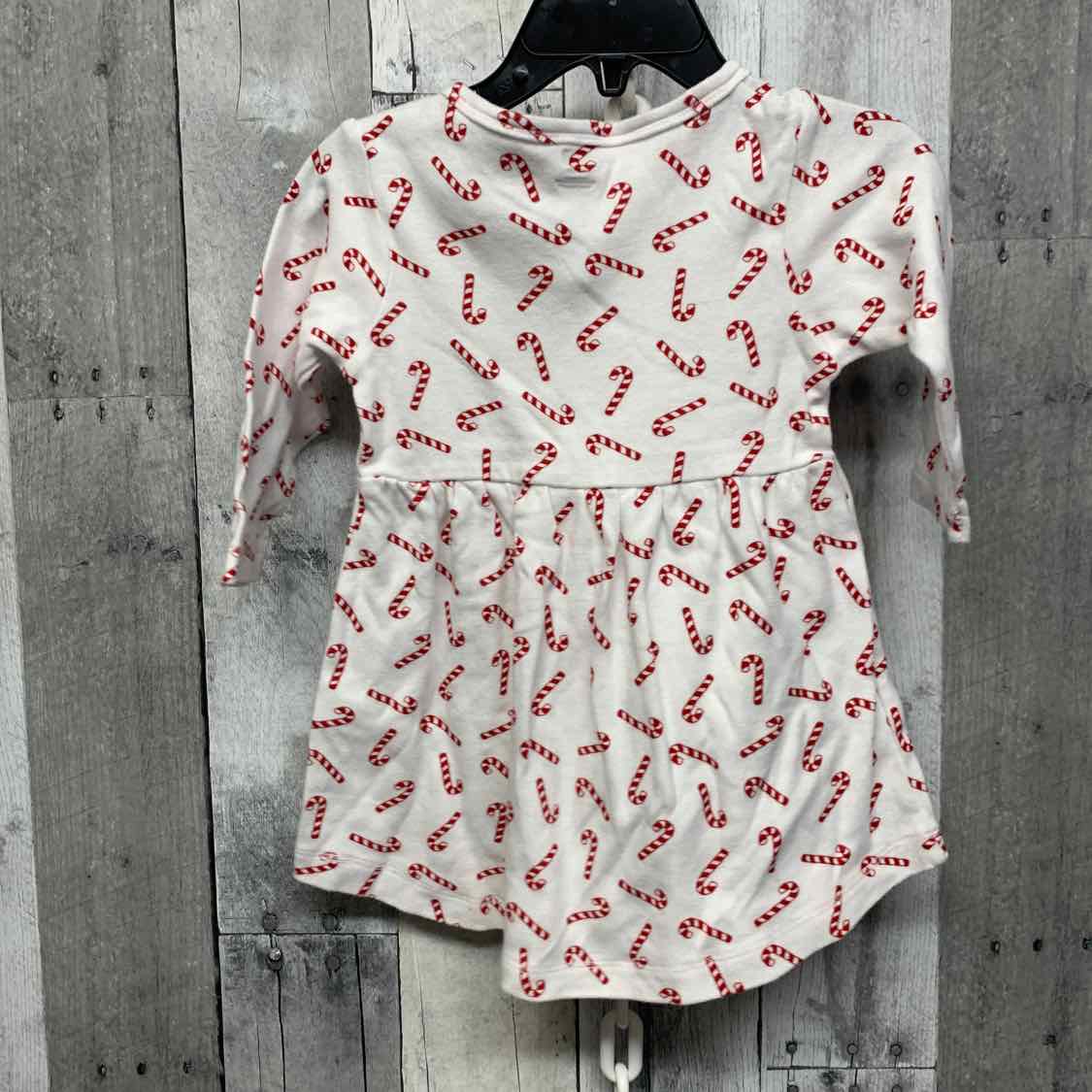 Size 9-12 Months White Print Mid Brand LS Dress