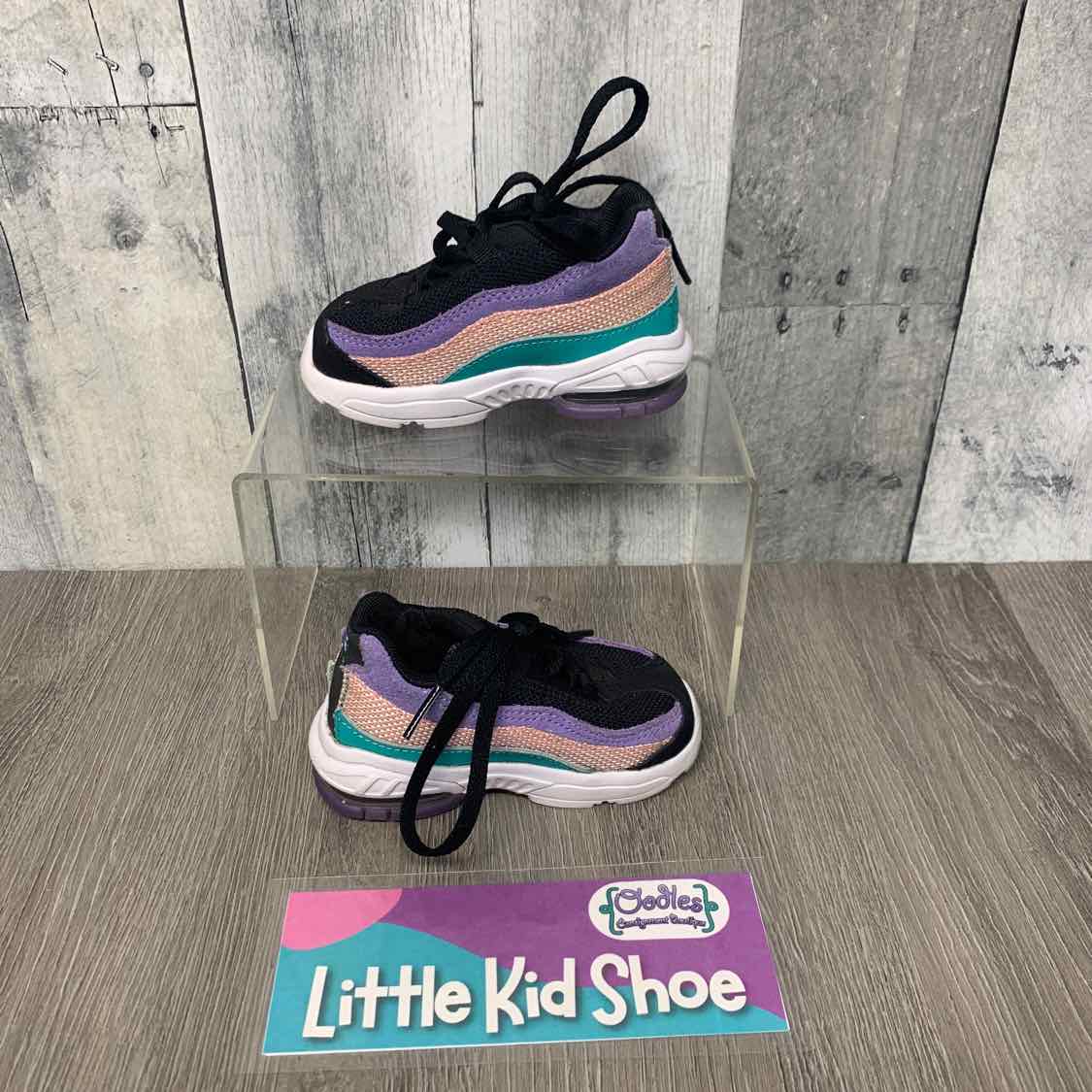 Size 5 Black/Purple Sport Brand Sneakers