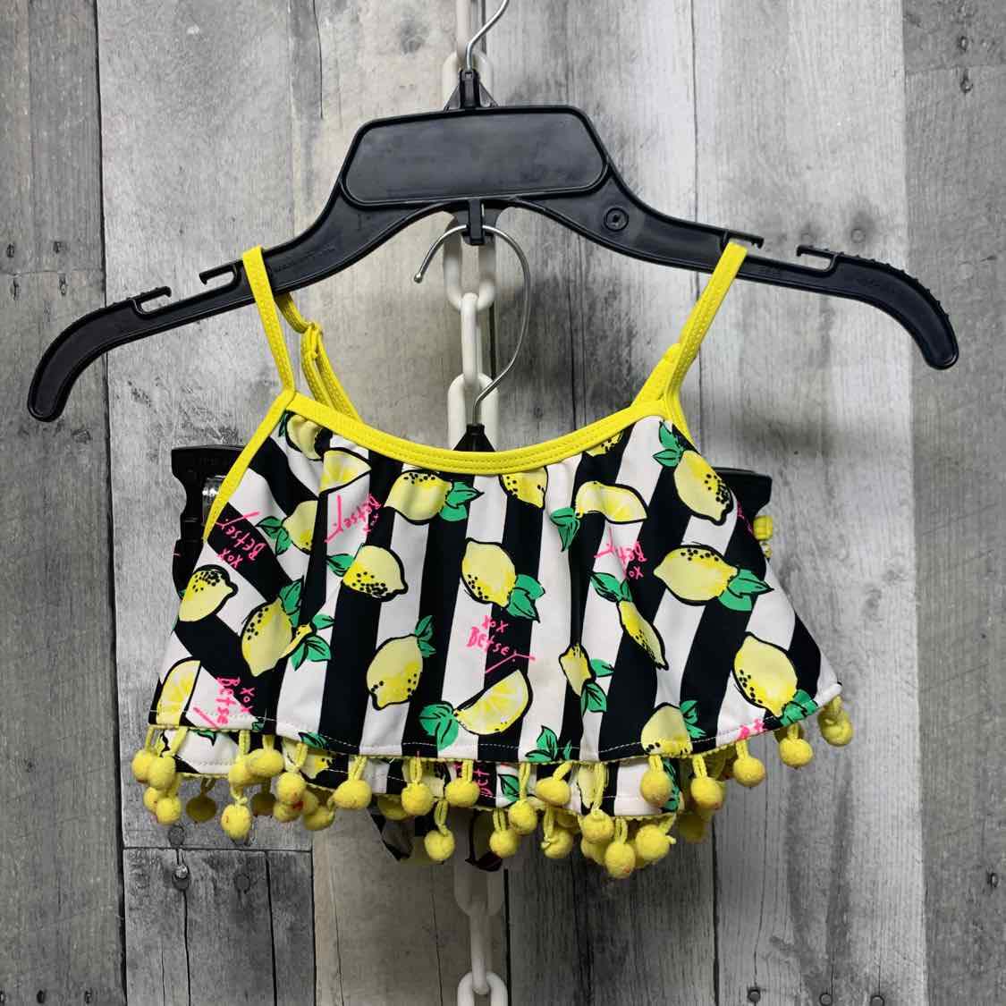 Size 4 Black Striped Name Brand Swim Suit - 2pc+