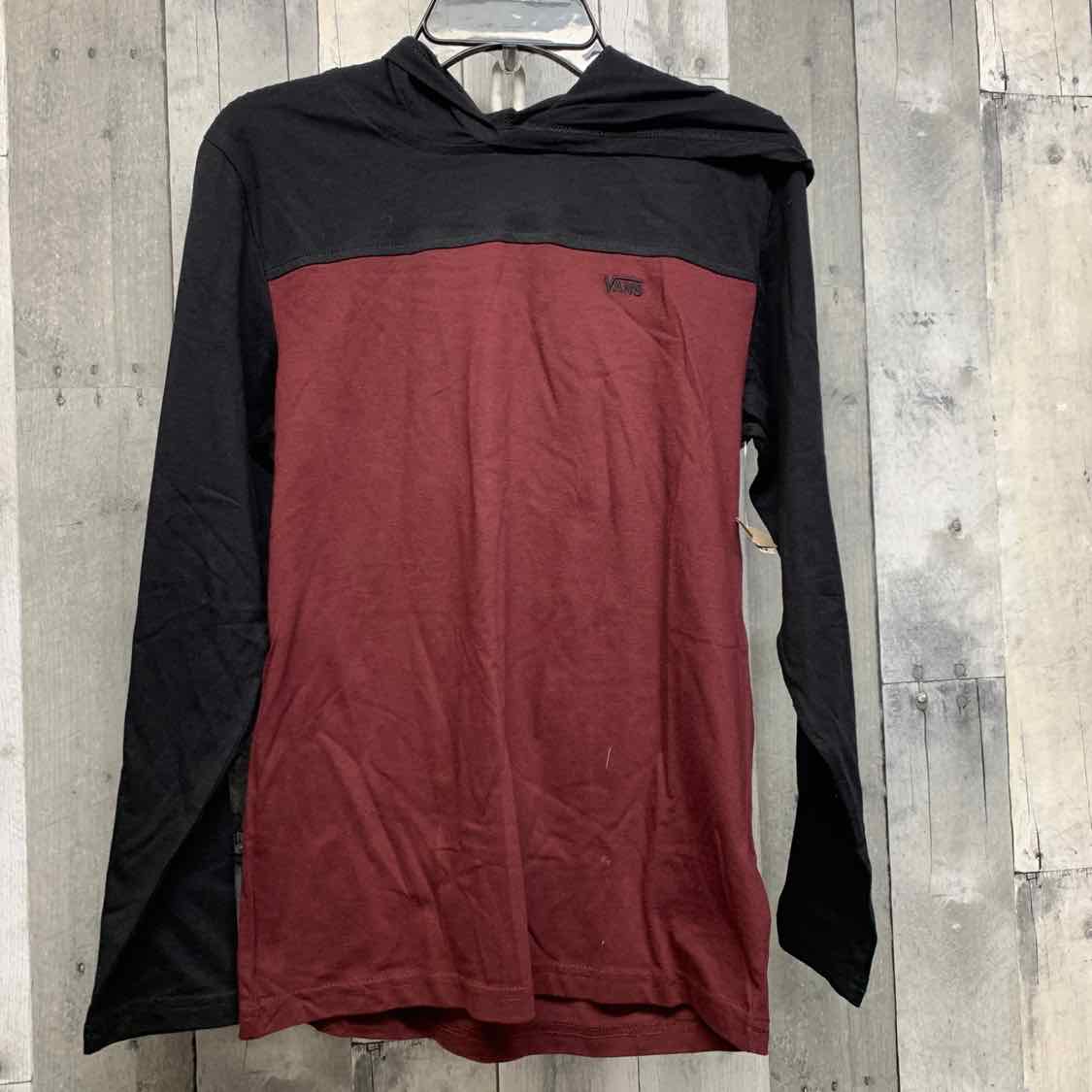 Size Medium Burgundy/Black Vans Long Sleeve Shirt