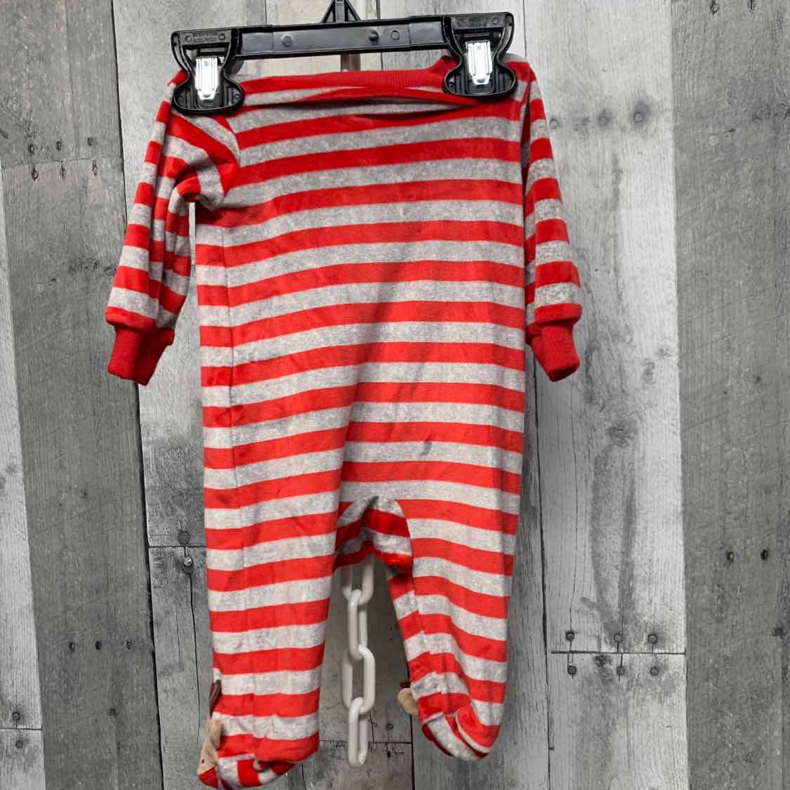 Size Newborn Red/Gray Just One You Footy PJs