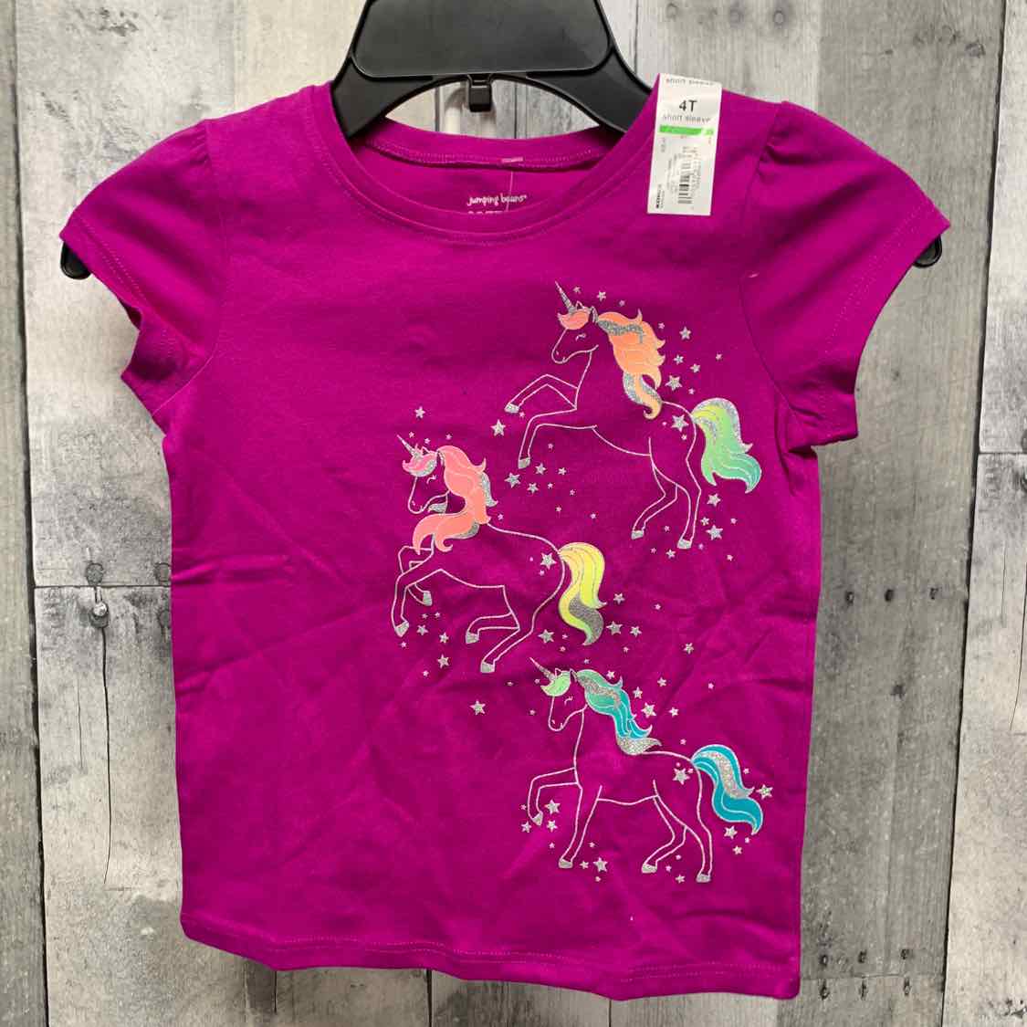 Size 4T Purple Graphic Jumping Beans Short Sleeve Shirt - OodlesCB