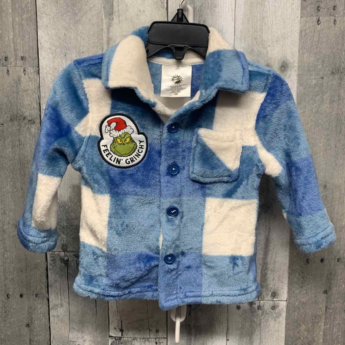 Size 12 Months White/Blue Dr Seuss LS Button Up