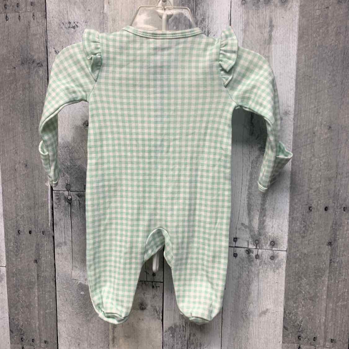 Size Newborn Green Print Carter's Footy PJs