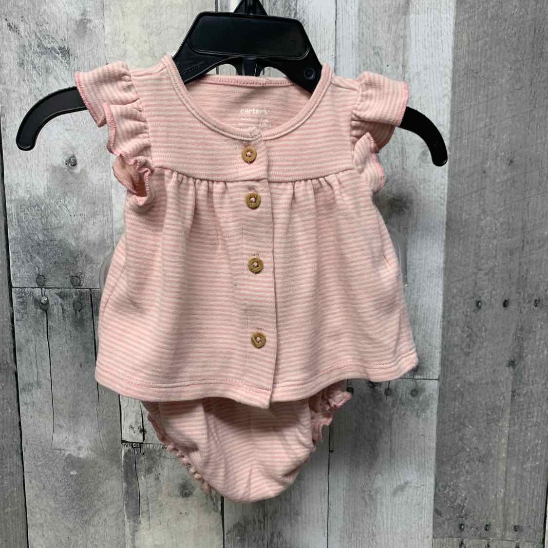 Size Newborn Pink Striped Carter's Shirt/Shorts
