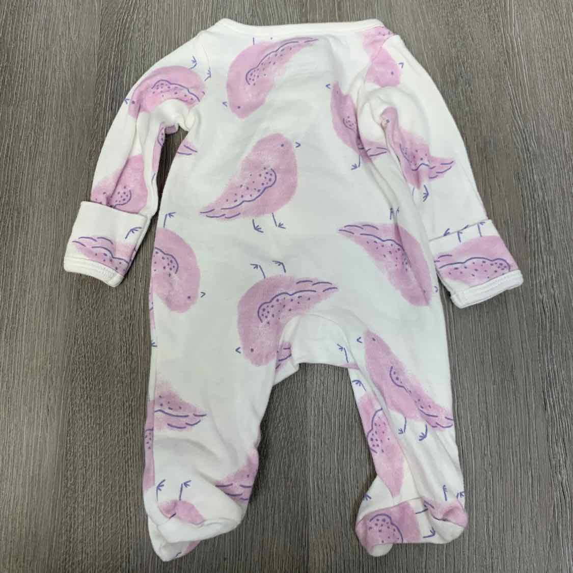 Size Preemie White Print Just One You Footy PJs