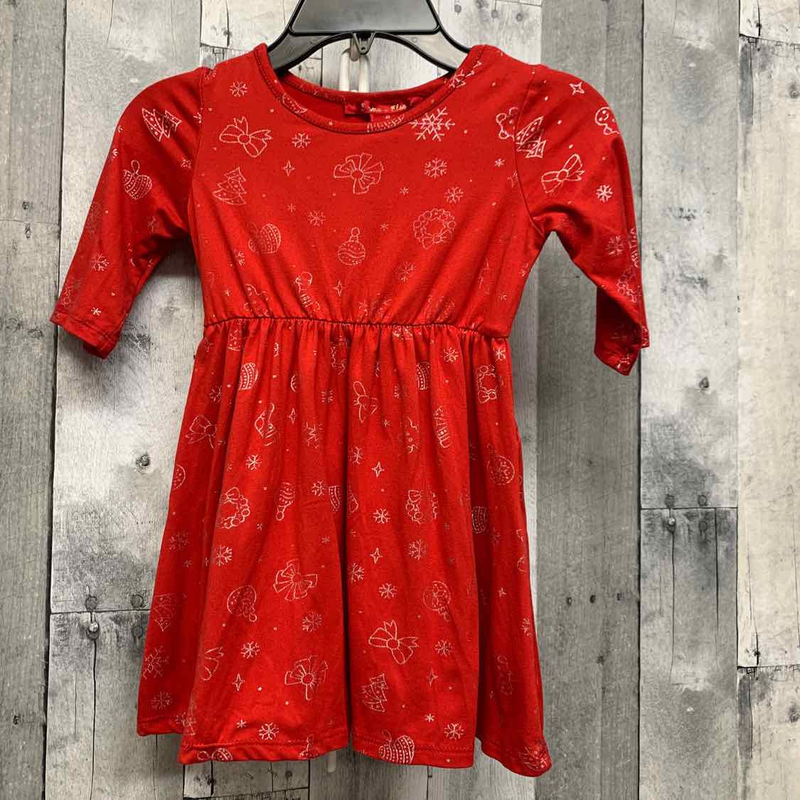 Size 4T Red Print B Brand LS Dress