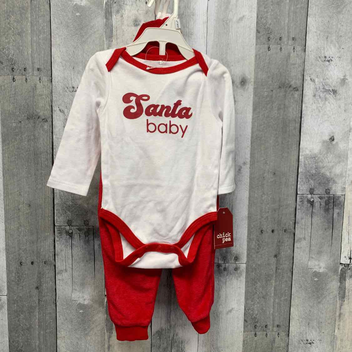 Size 6-9 Months White/Red Chick Pea Shirt/Pants