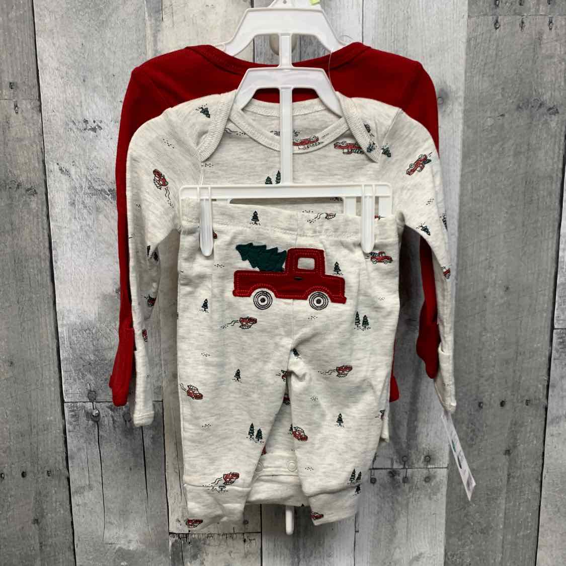 Size 3 Months Red/Gray Carter's Shirt/Pants