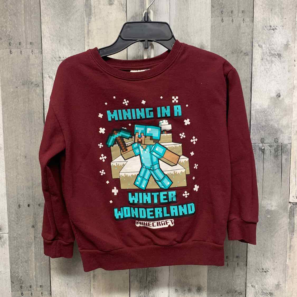 Size 8 Burgundy Graphic Minecraft Sweater - Outer