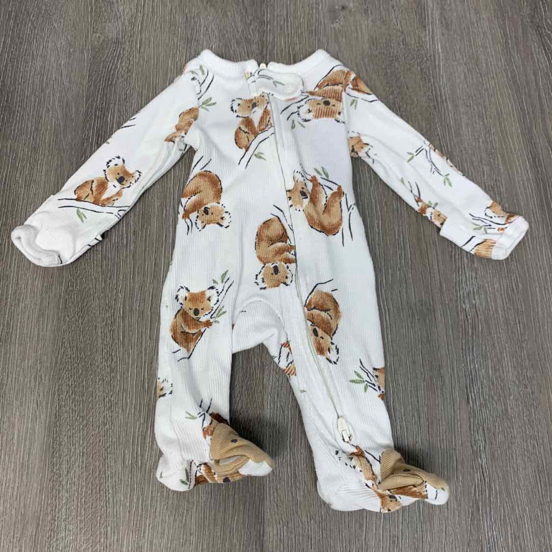 Size Preemie White Print Child of Mine Footy PJs