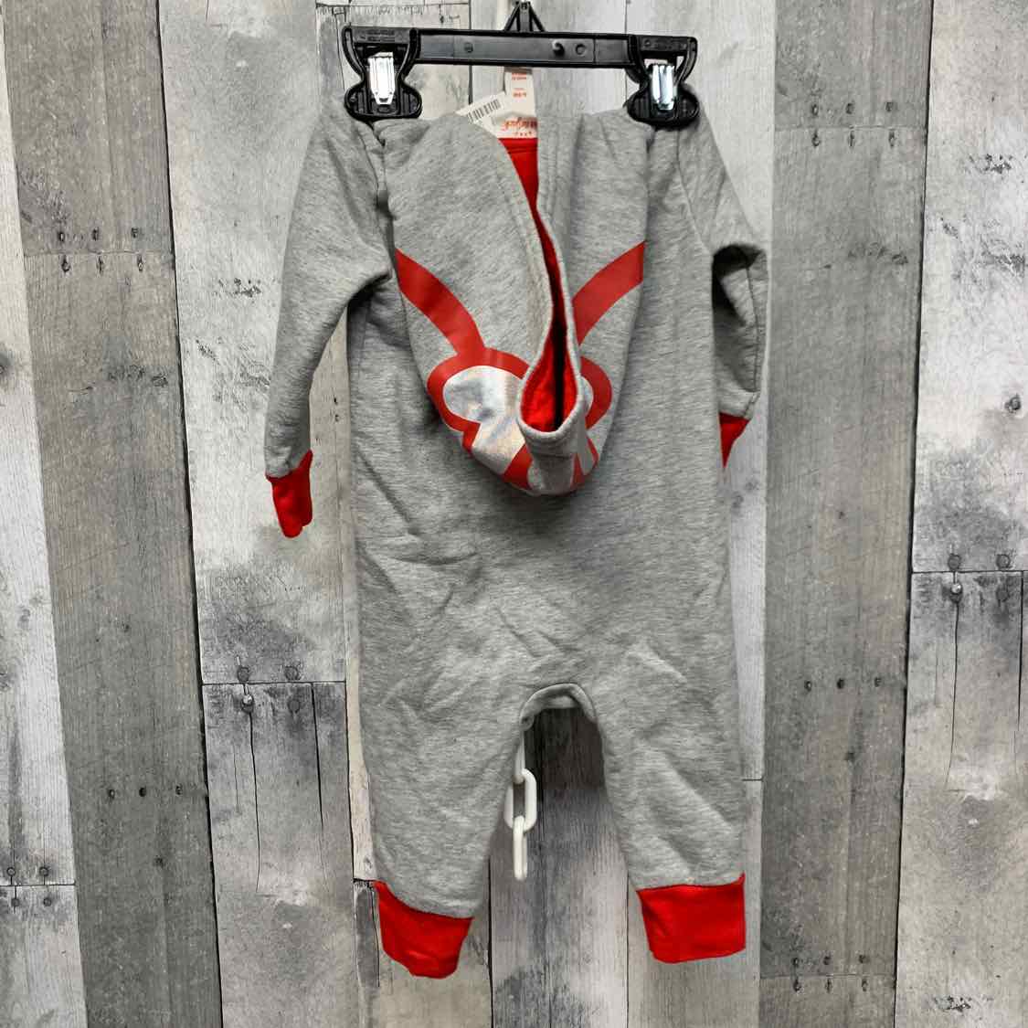 Size 6-9 Months Gray/Red Cat & Jack Romper