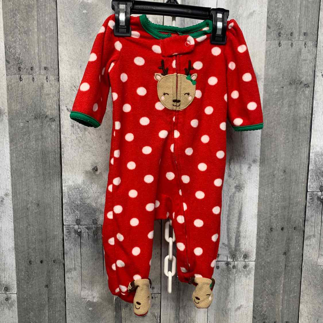 Size 3 Months Red/Brown Just One You Footy PJs