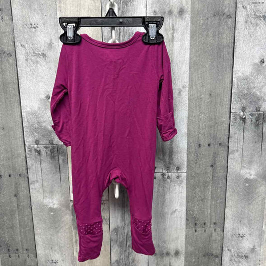 Size Newborn Purple Bamboo Footy PJs