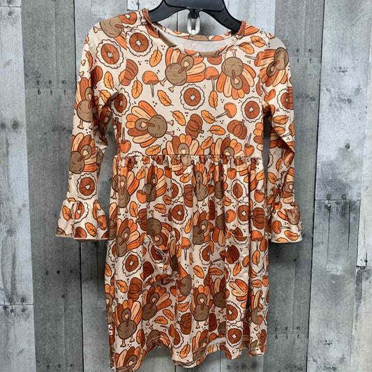 Size 7 Tan/Orange B Brand LS Dress