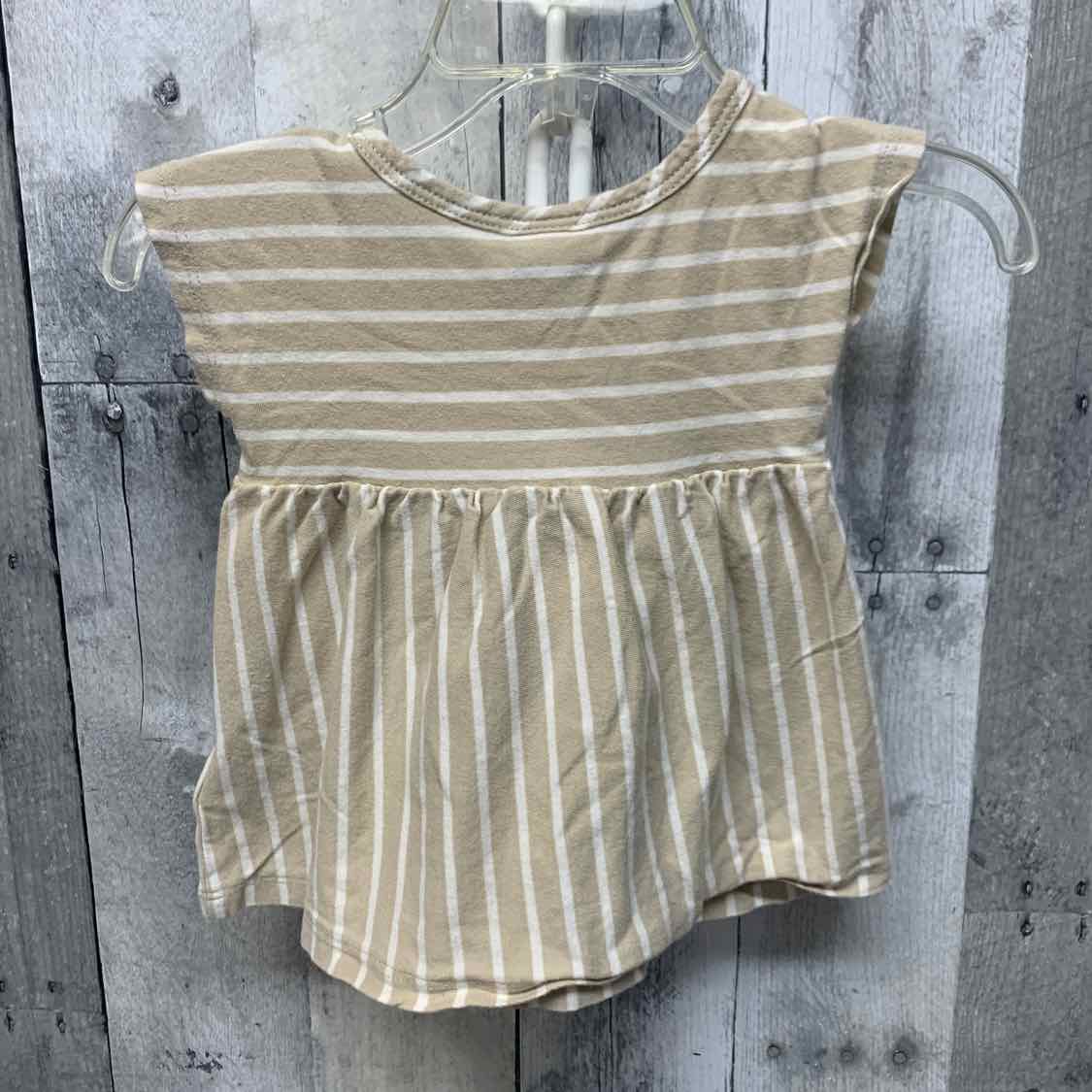 Size 0-3 Months Tan/White Old Navy Dress - Knit