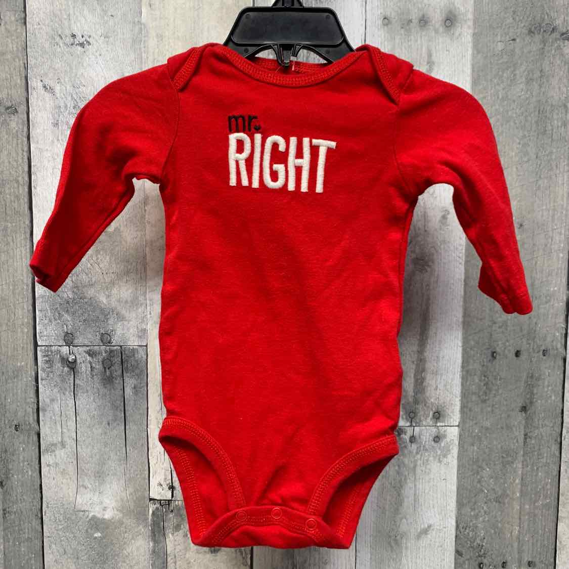 Size 6 Months Red/White Just One You Bodysuit
