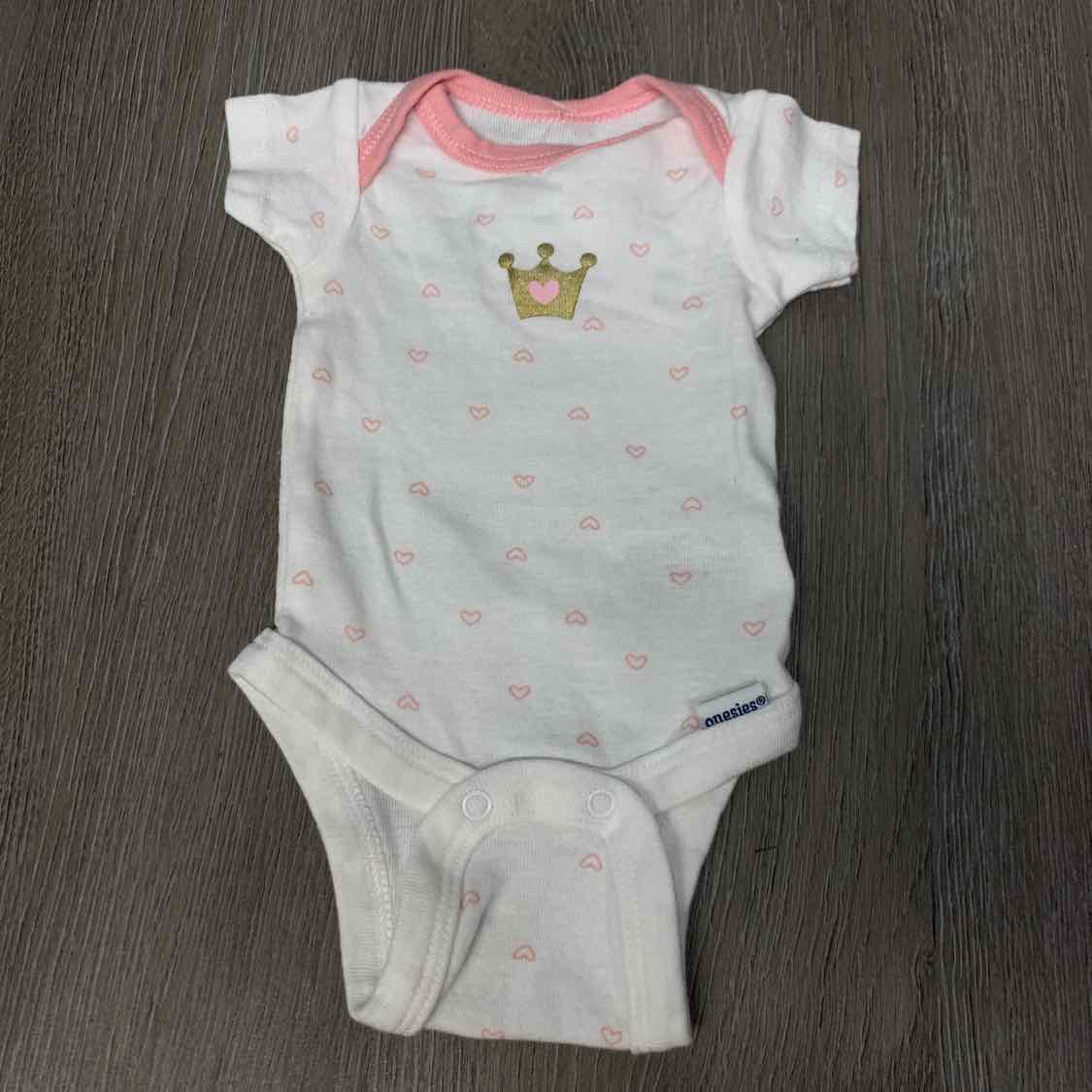 Size Preemie White/Pink Gerber Bodysuit