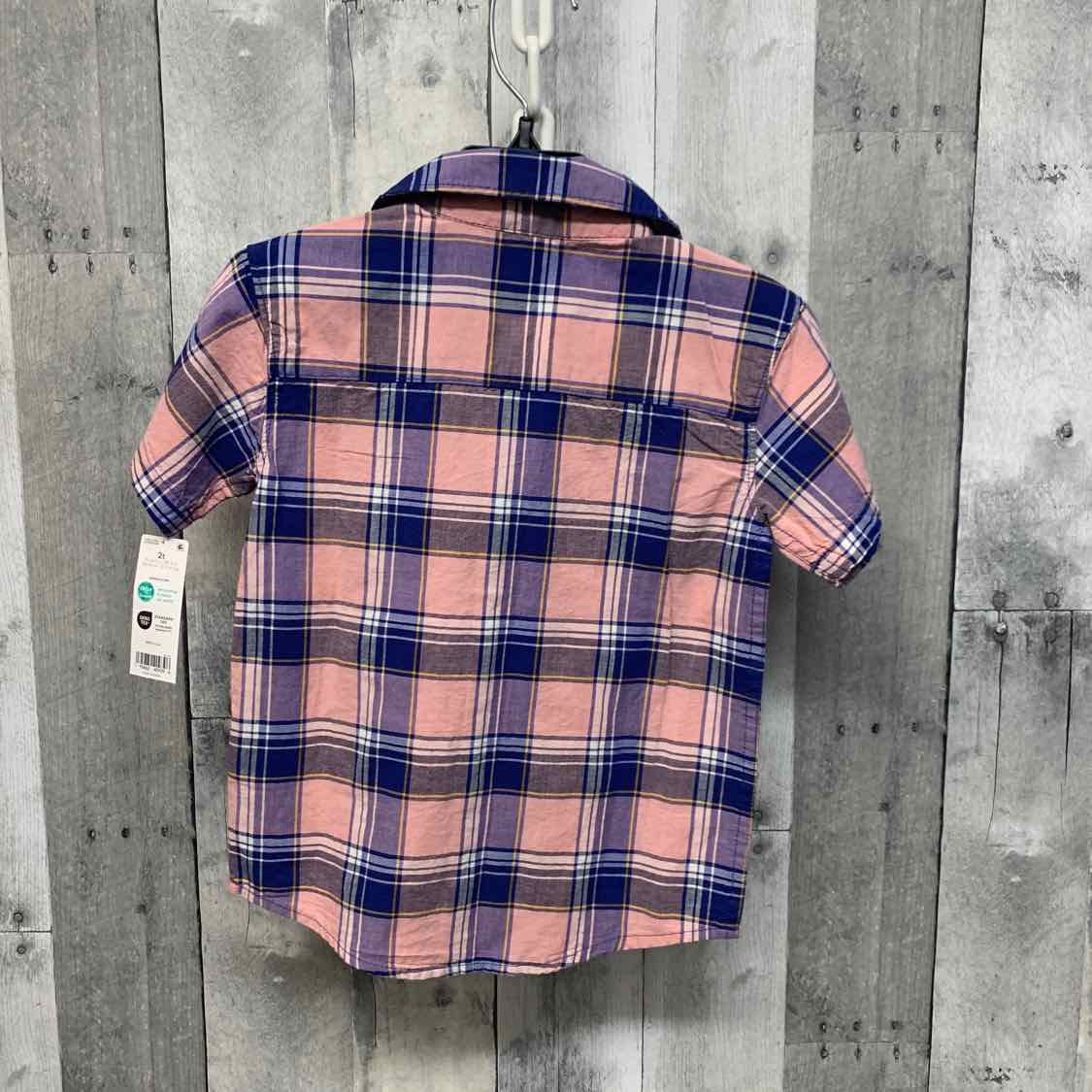 Size 2T Pink/Blue Carter's Button Up