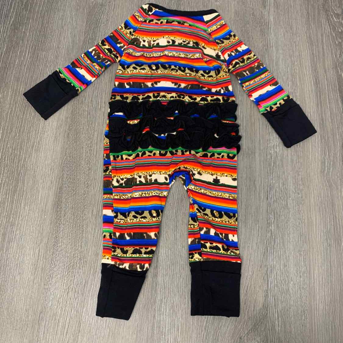 Size Preemie Black/Red Bamboo Footy PJs