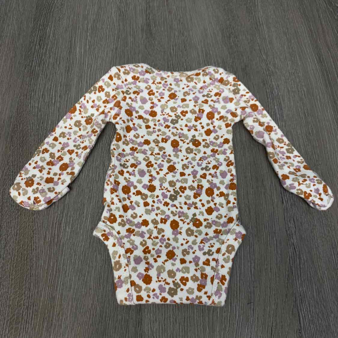 Size Preemie White Floral Print Carter's Bodysuit