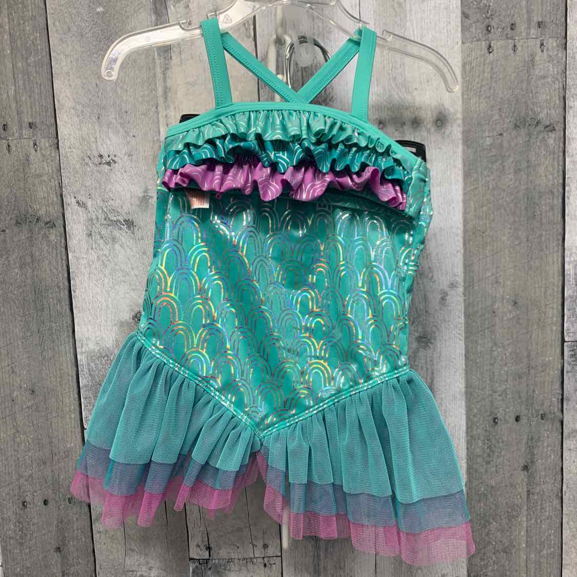 Size 12 Months Teal/Purple Cat & Jack Swim Suit - 2pc+