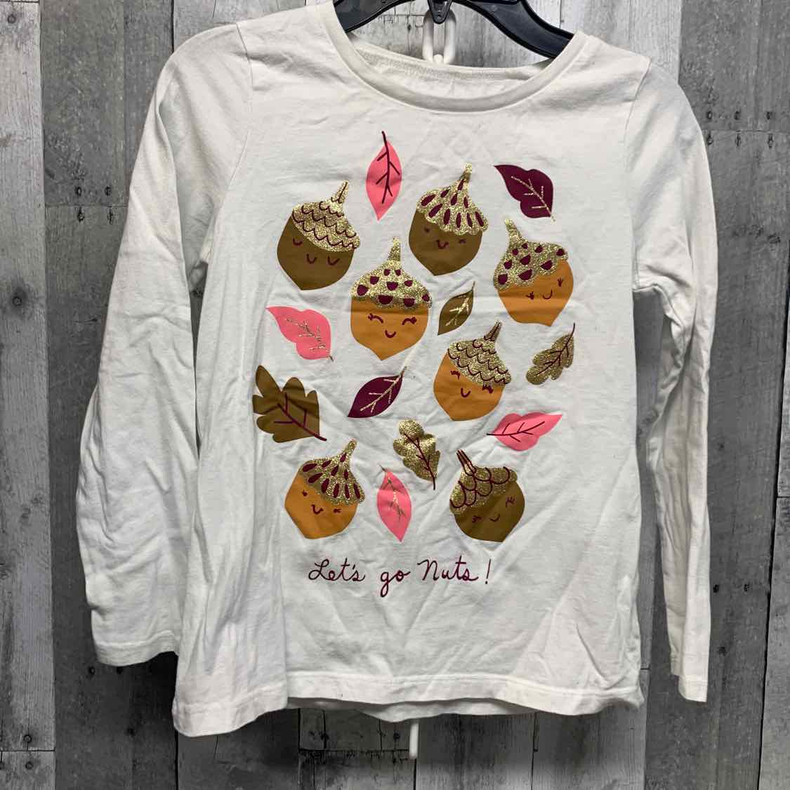 Size 10 White Graphic Carter's Long Sleeve Shirt
