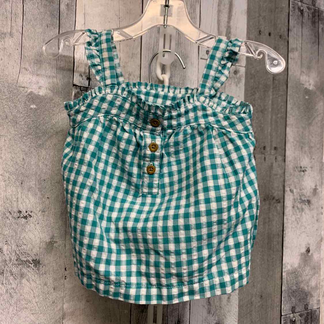 Size 6 Months Teal Plaid Carter's Shirt/Shorts - OodlesCB