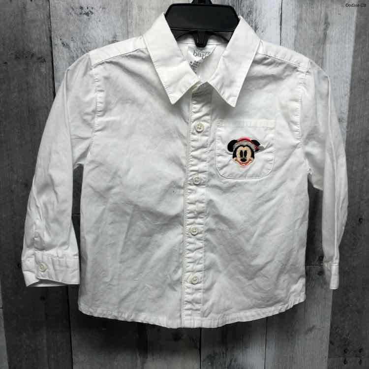Size 18-24 Months White/Red Disney Store LS Button Up