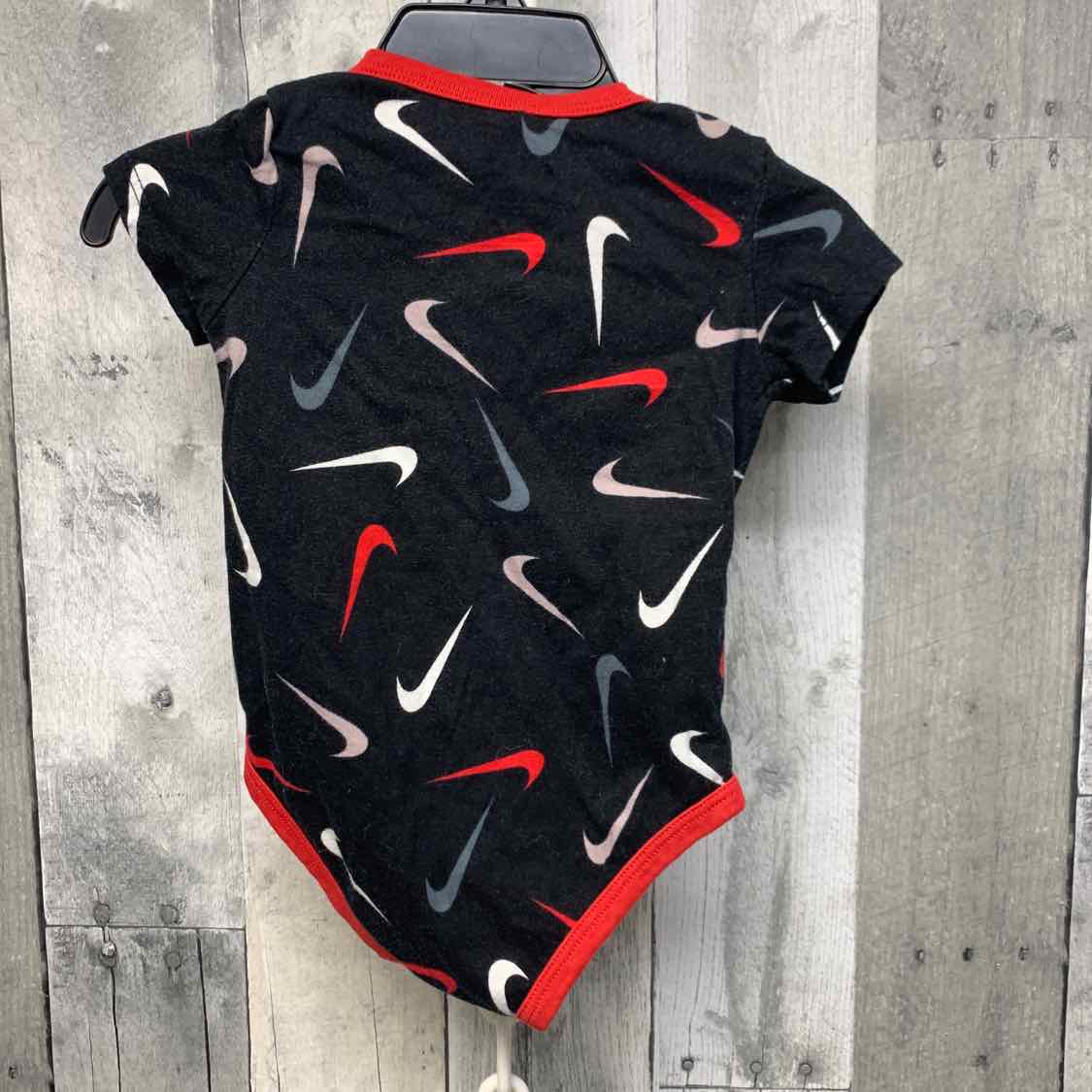 Size 6 Months Black/Red Sport Brand Bodysuit