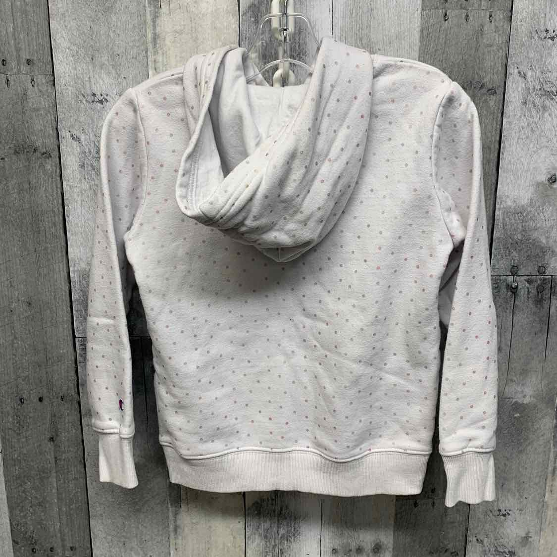 Size 6/7 White Print Champion Pull Over