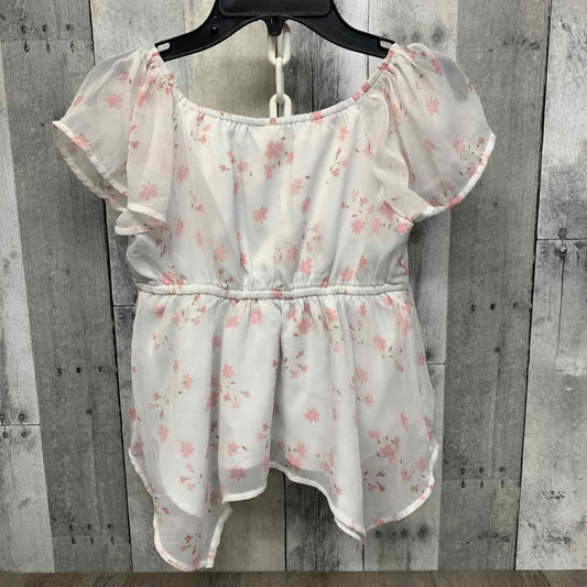 Size 11/12 White Print Abercrombie Short Sleeve Shirt