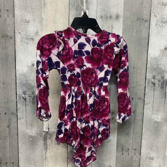 Size 2T Purple Floral Print Bamboo Romper