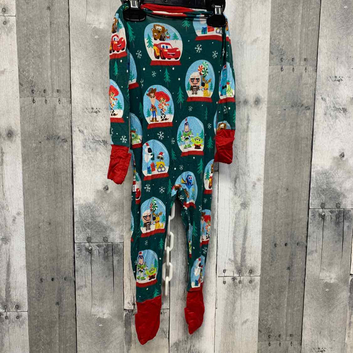 Size 6-12 Months Green Print Little Sleepies Footy PJs