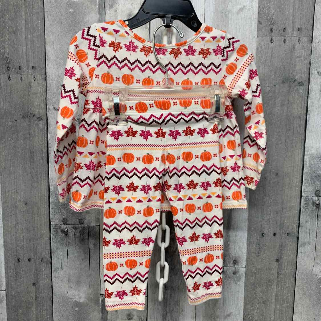 Size 12-18 Months White/Orange Children's Place Shirt/Leggings