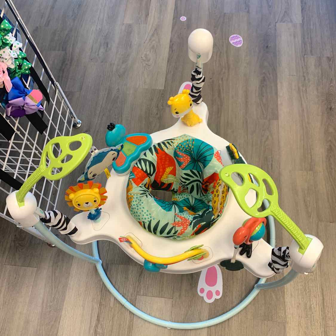 Fisher Price White/Teal Jumperoo - OodlesCB