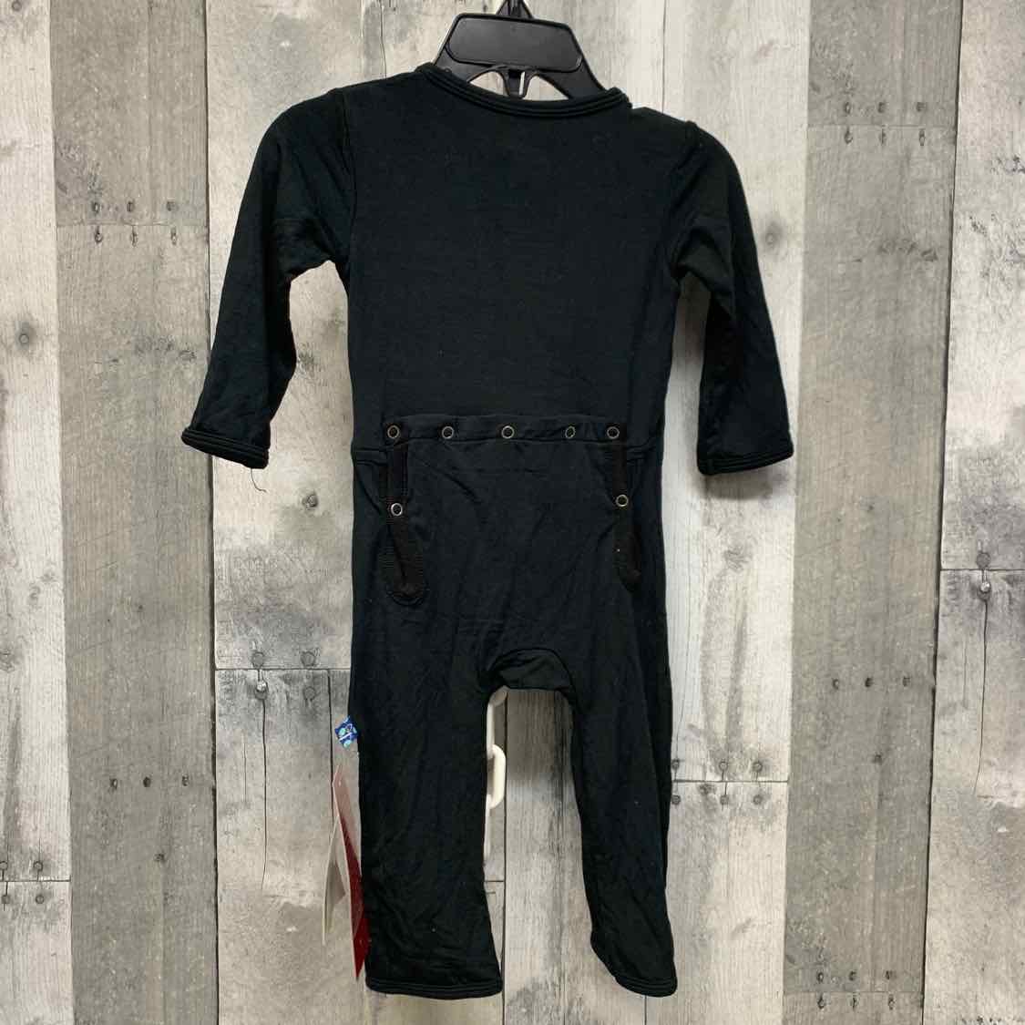 Size 6-9 Months Black Bamboo Romper