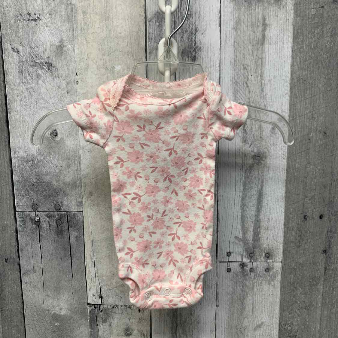 Size Preemie Pink Floral Print Just One You Bodysuit