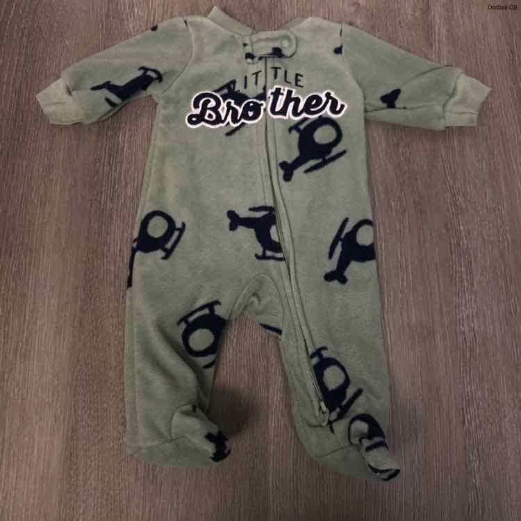 Size Preemie Green Carter's Footy PJs