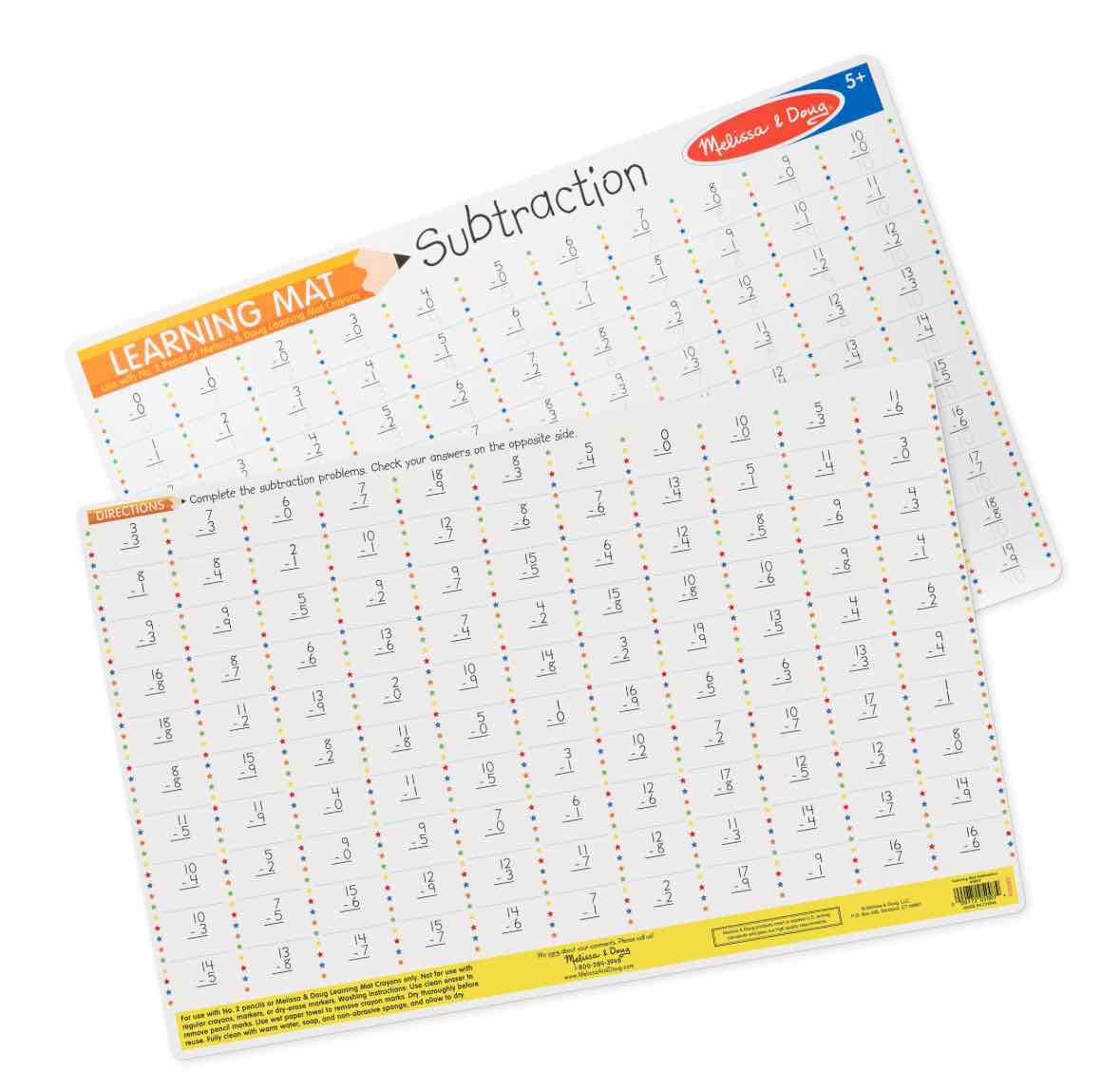 Melissa & Doug Subtraction Write-A-Mat - OodlesCB