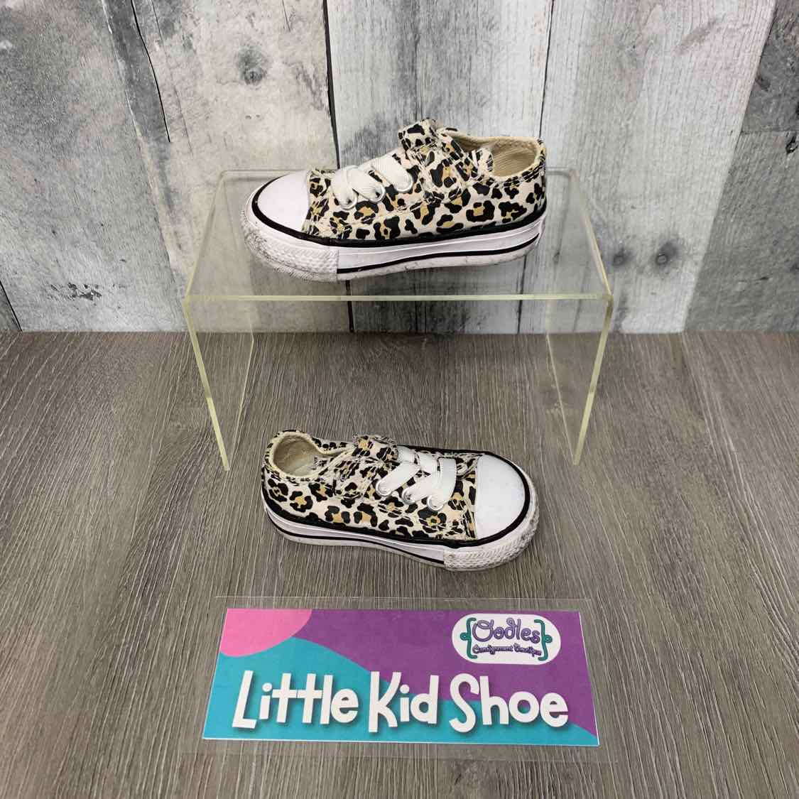 Size 3 Tan Animal Print Converse Sneakers - OodlesCB