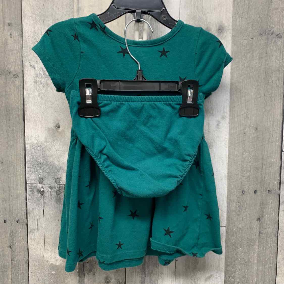 Size 18 Months Green/Black Cat & Jack 2pc Dress - OodlesCB