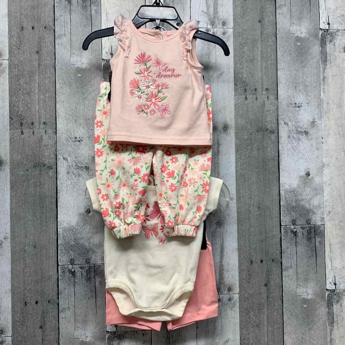 Size 0-3 Months Pink Floral Print Mid Brand Shirt/Pants