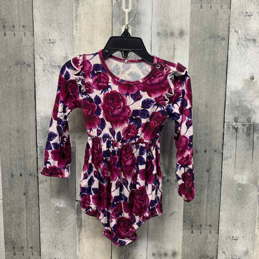 Size 2T Purple Floral Print Bamboo Romper