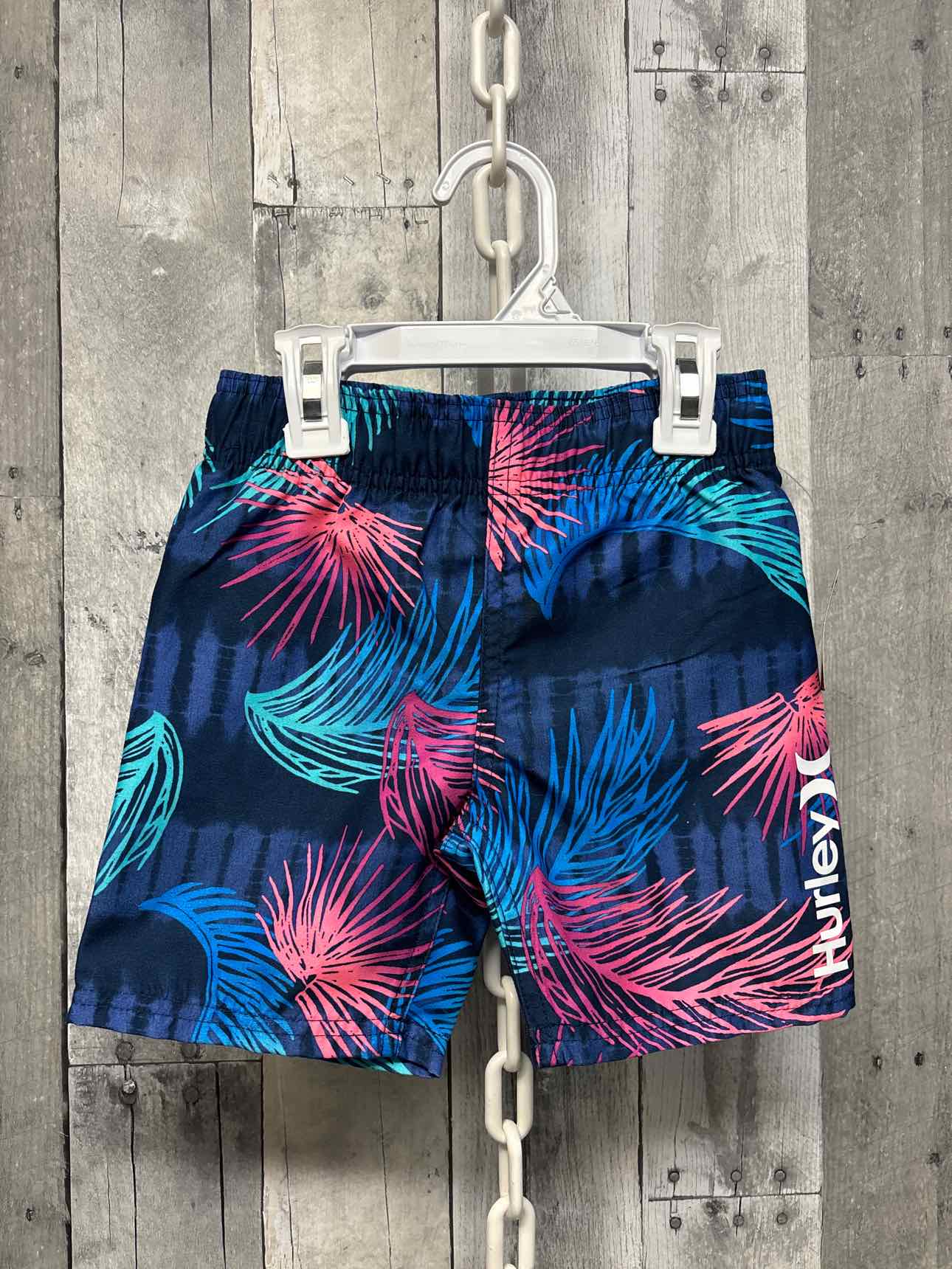 Size 3T Navy/Pink Hurley Swim Trunks