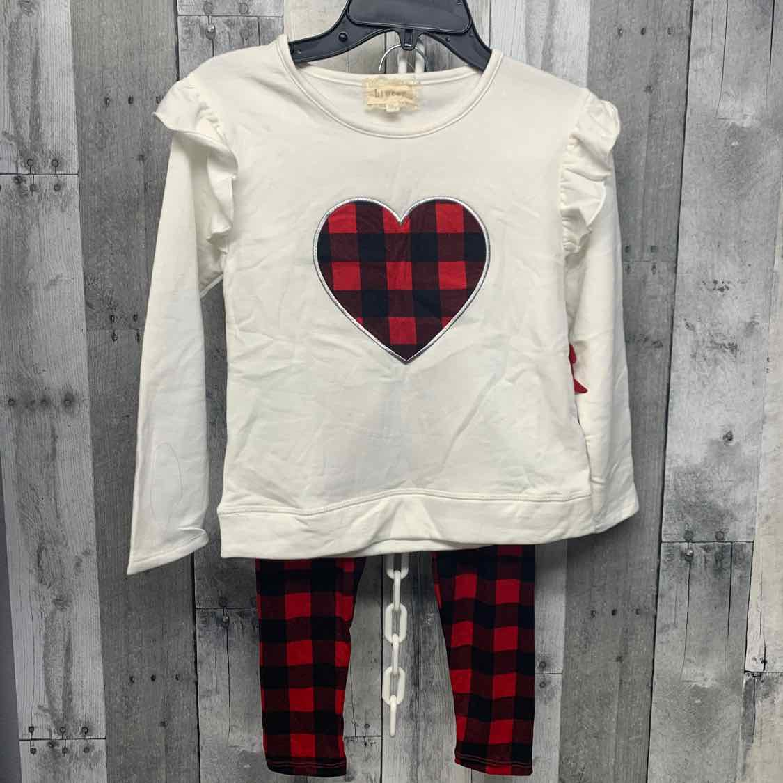 Size 6 White/Red Btween Shirt/Leggings