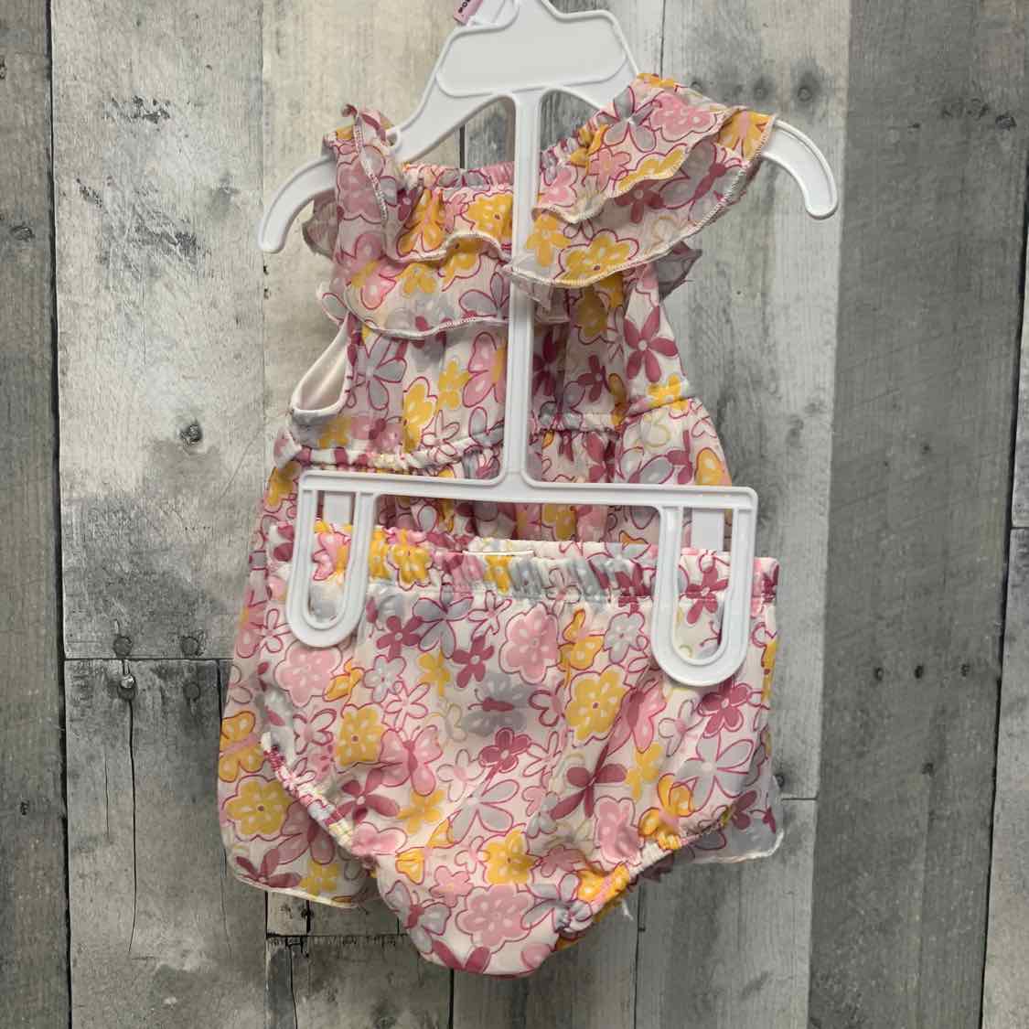 Size 12 Months Pink Floral Print Mid Brand 2pc Dress