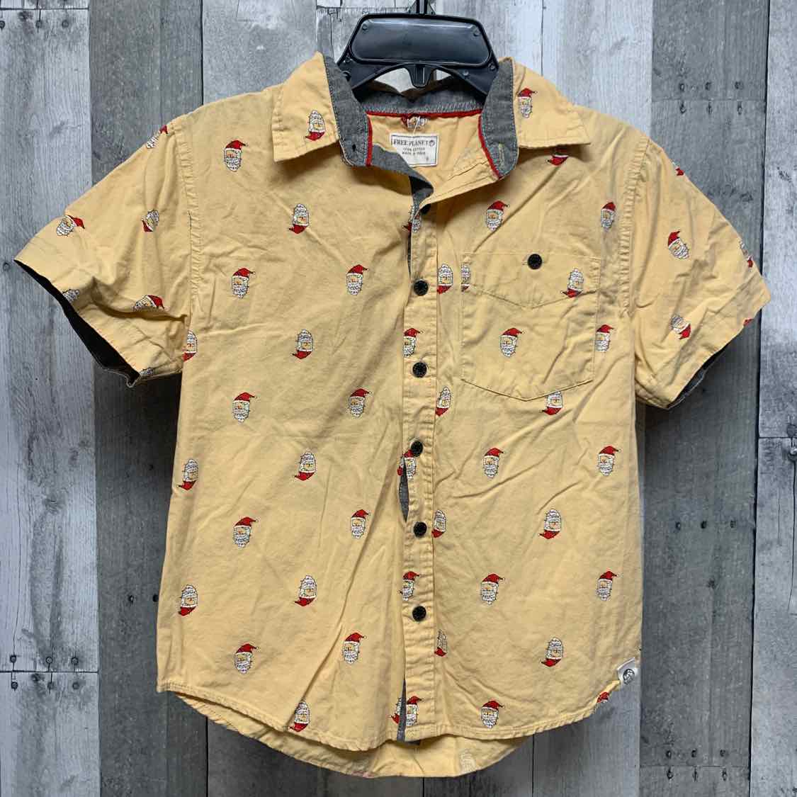 Size 6 Yellow Print Free Planet Button Up - OodlesCB